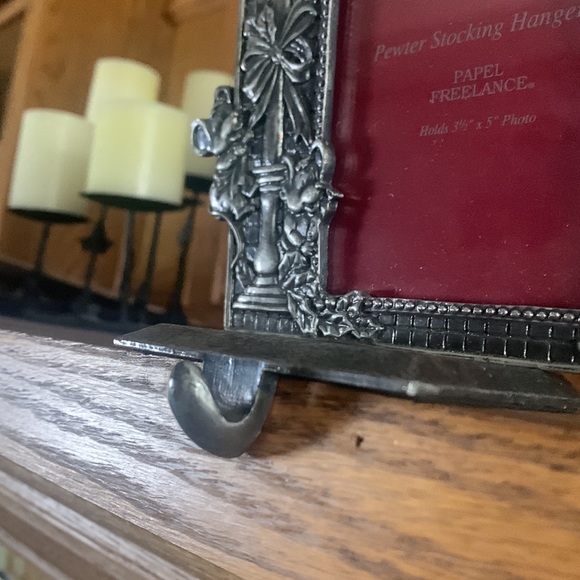 Pewter Christmas Stocking Holder - Picture 4 of 6